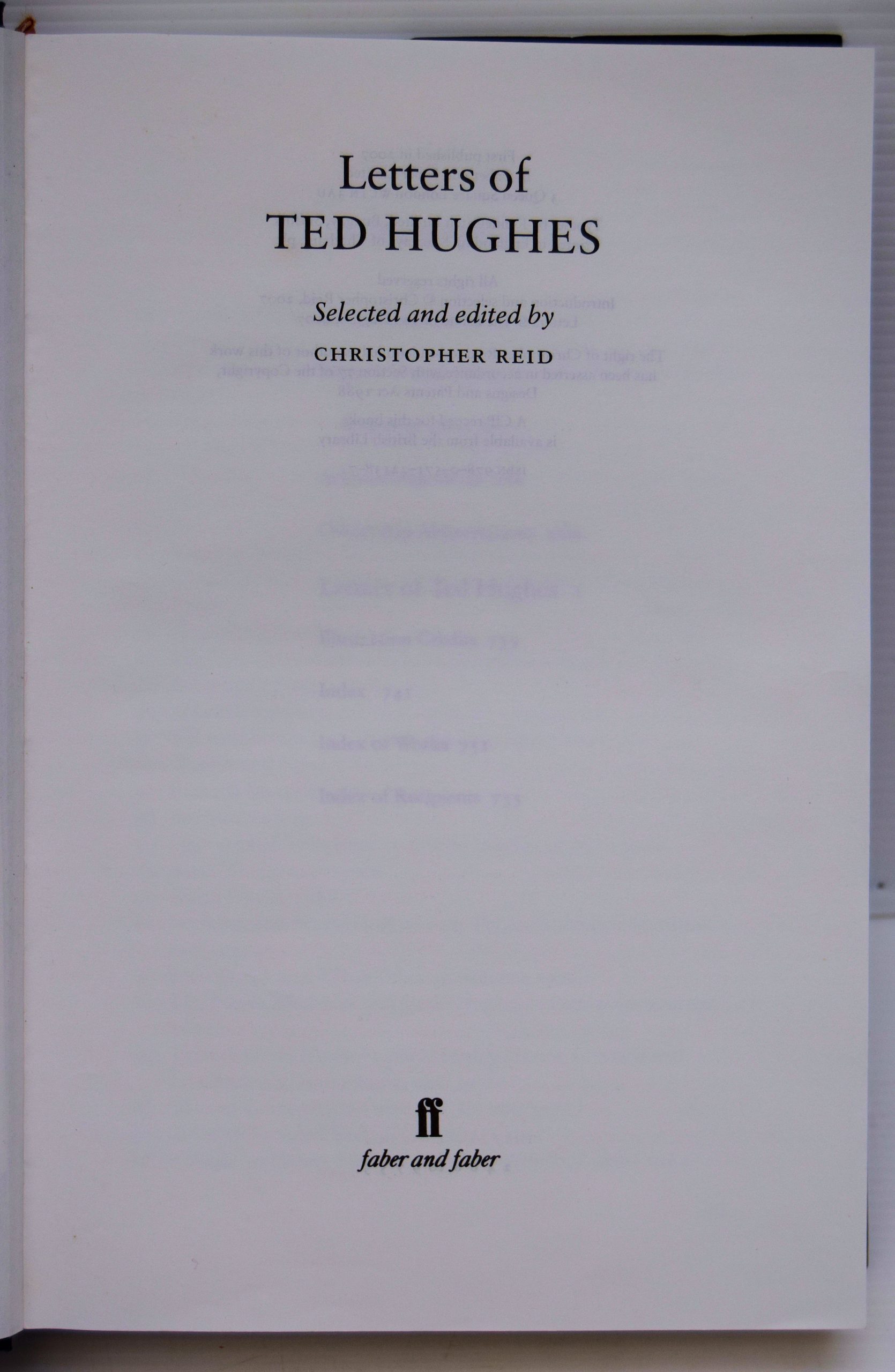 LETTERS OF TED HUGHES. - Image 2