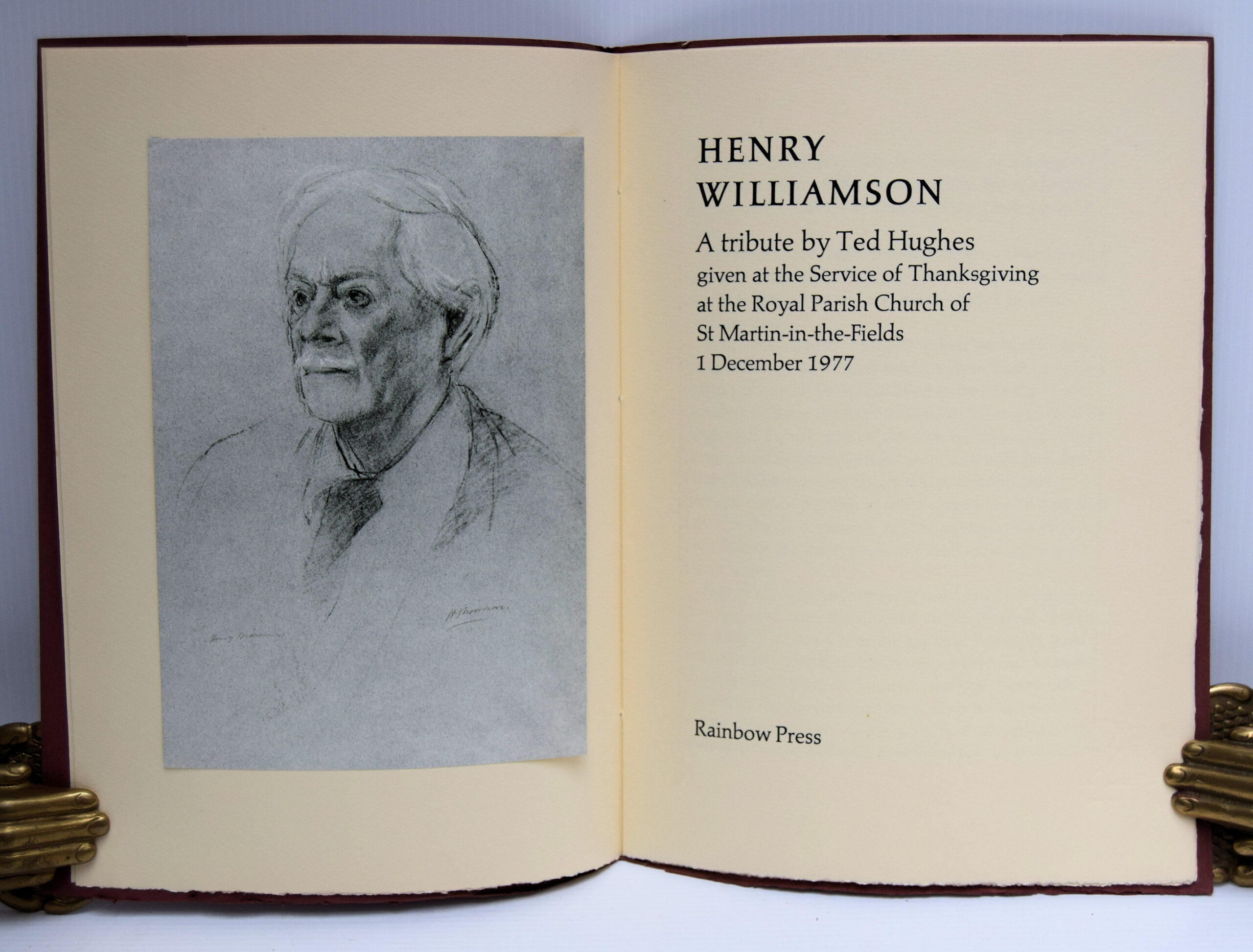 HENRY WILLIAMSON A TRIBUTE BY TED HUGHES