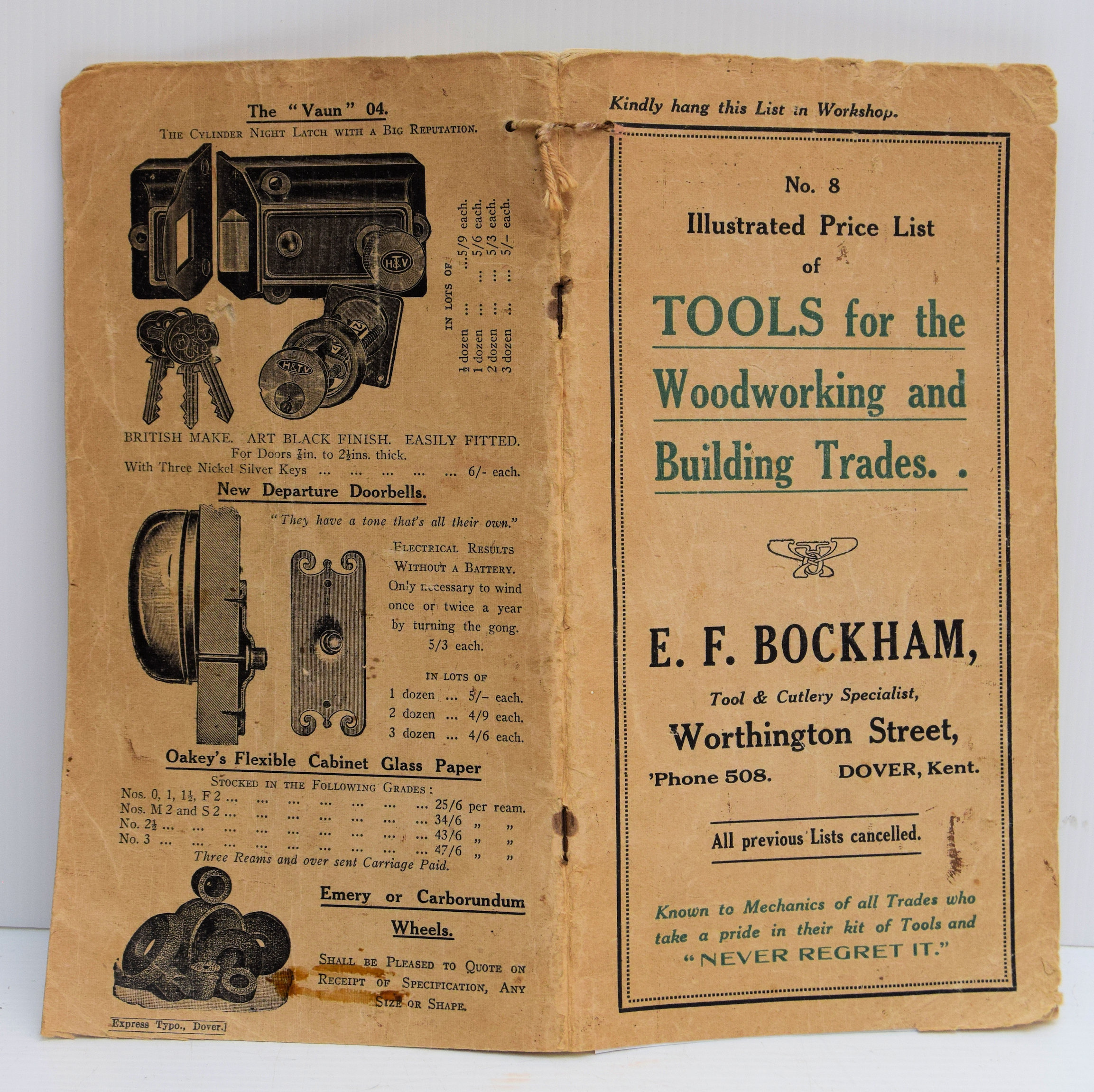 ILLUSTRATED PRICE LIST OF TOOLS FOR THE WOODWORKING AND BUILDING TRADES.